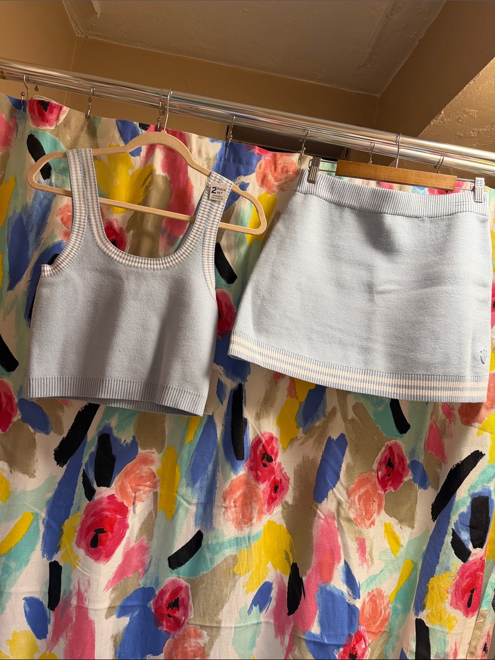 NWT K-Swiss Light Blue Knit Tank and Mini Skirt Set